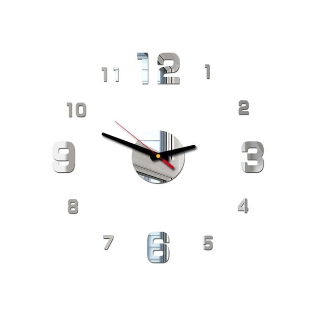 Nowoczesny zegar ścienny 3D do naklejania