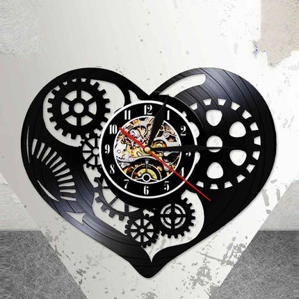 Zegar ścienny Steampunk w kształcie serca