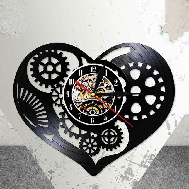 Zegar ścienny Steampunk w kształcie serca