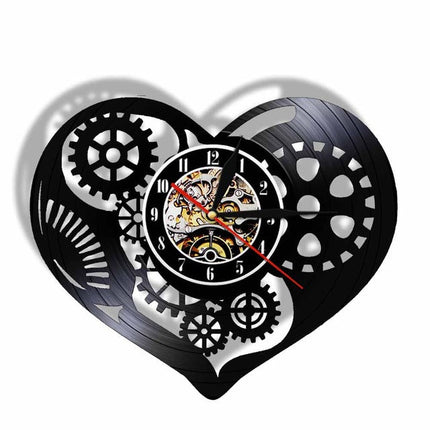 Zegar ścienny Steampunk w kształcie serca
