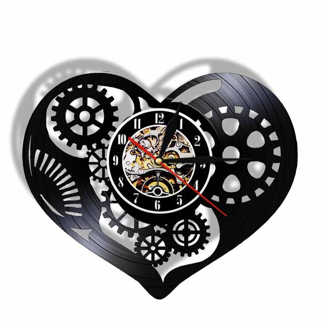 Zegar ścienny Steampunk w kształcie serca