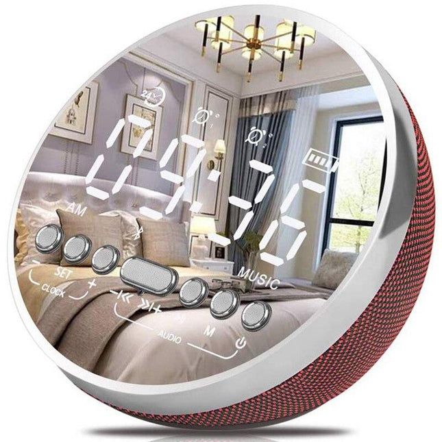 Budzik lustrzany z głośnikiem Bluetooth